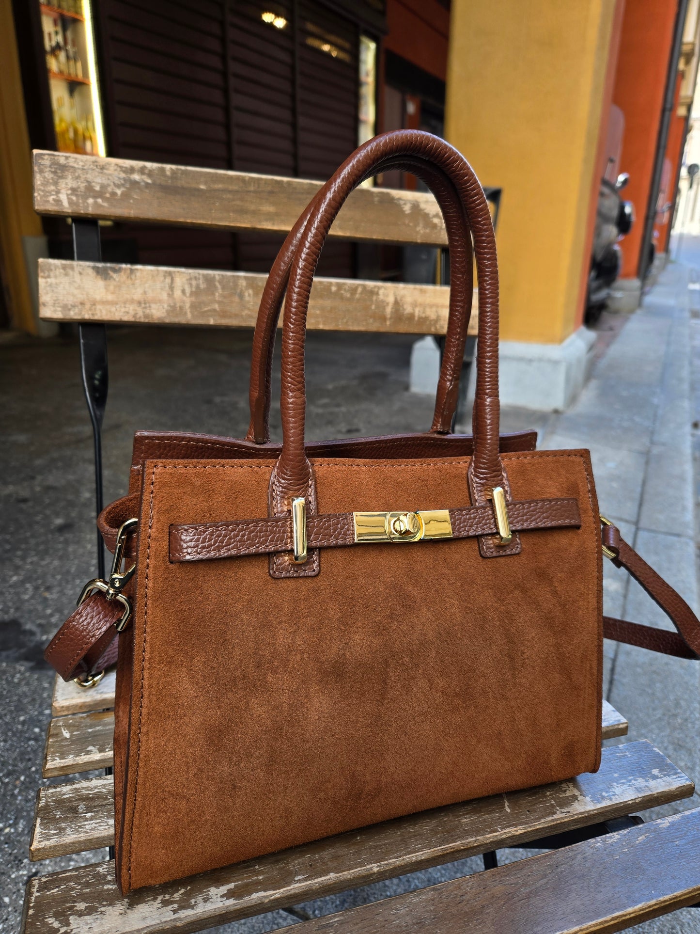 JACQUELINE MINI MARRONE CAMOSCIO