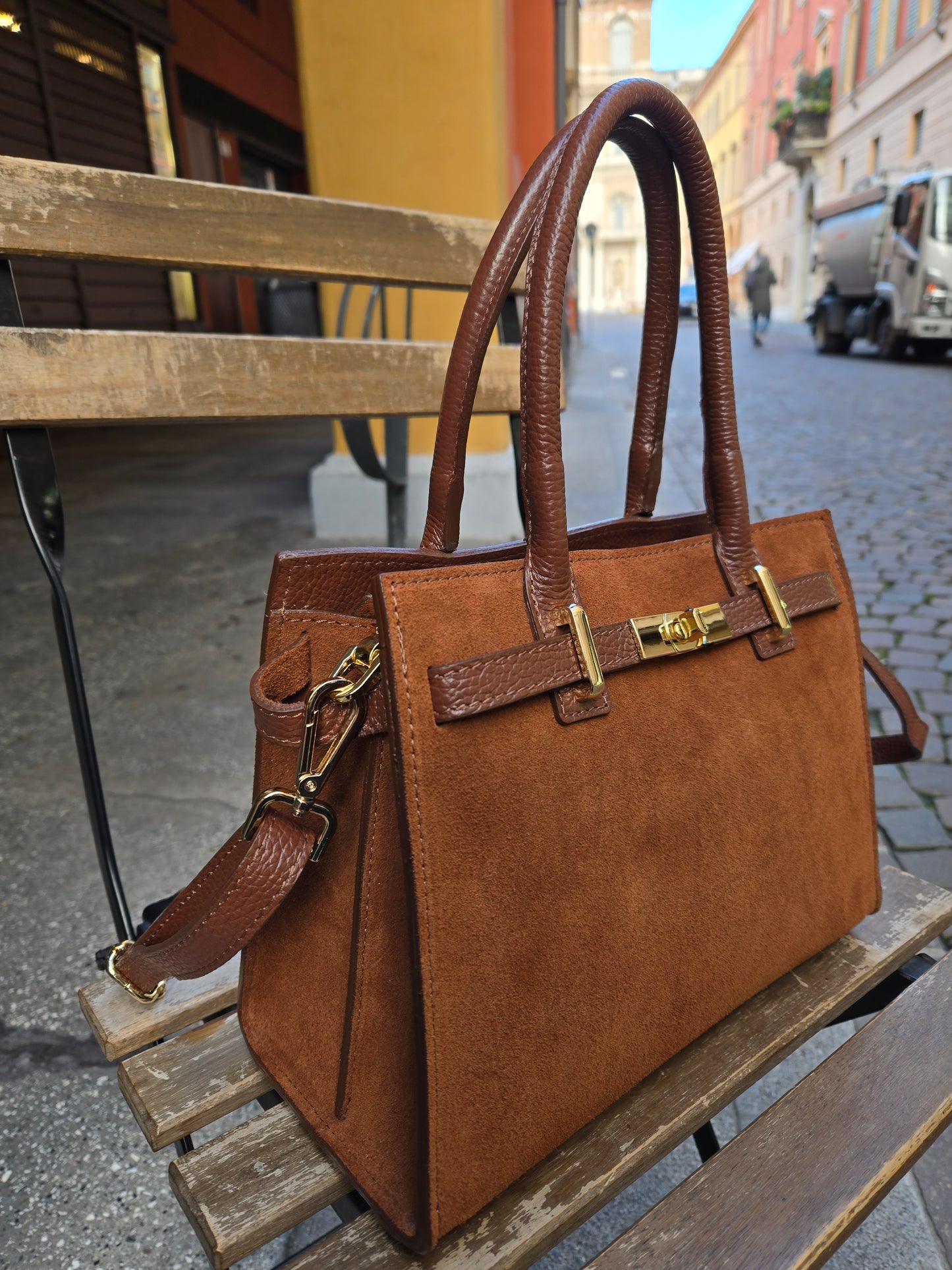 JACQUELINE MINI MARRONE CAMOSCIO