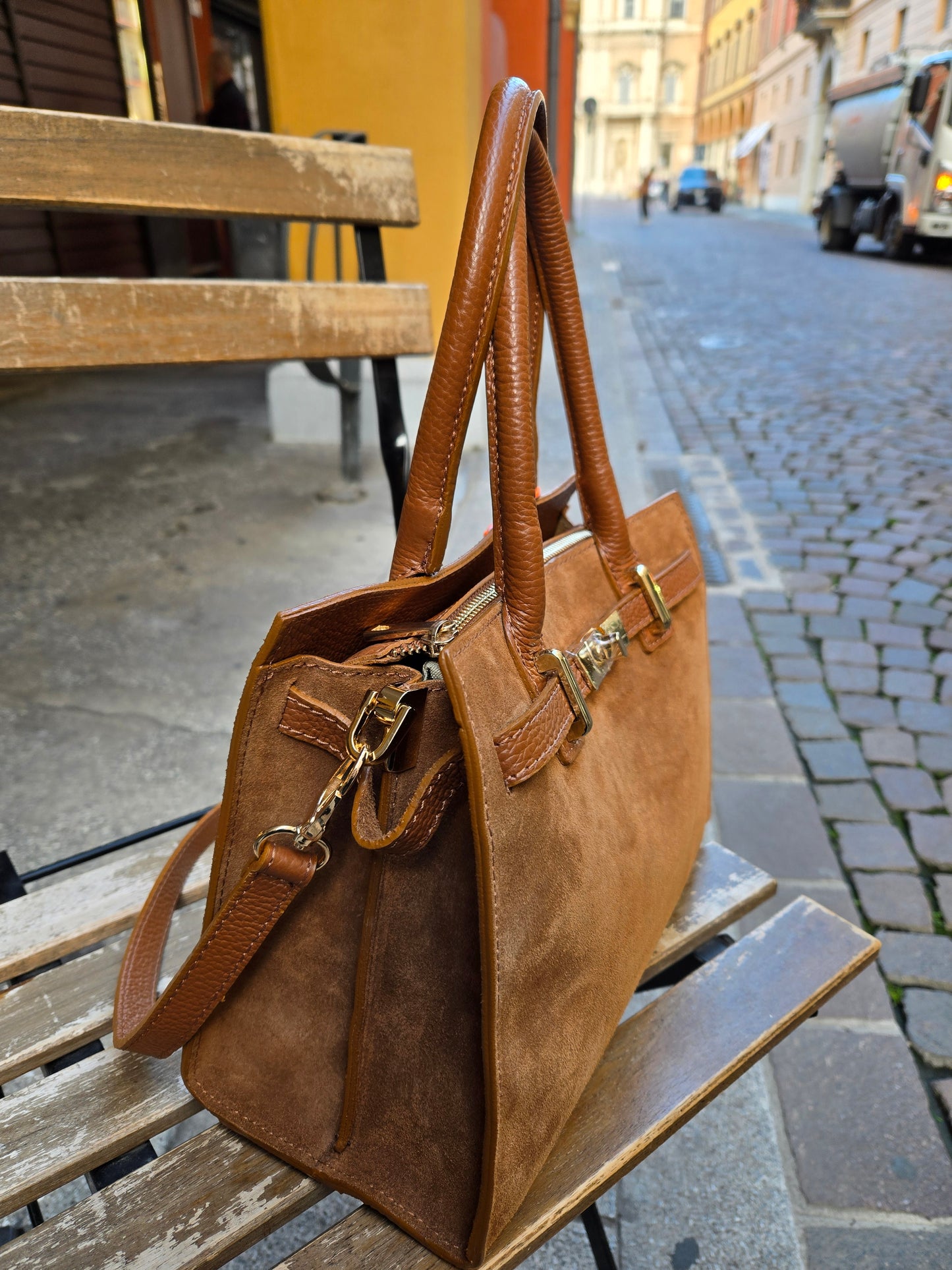 JACQUELINE MINI CUOIO CAMOSCIO