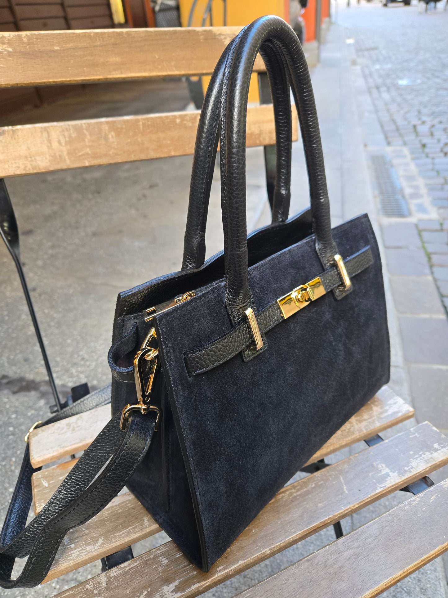 JACQUELINE MINI nero CAMOSCIO