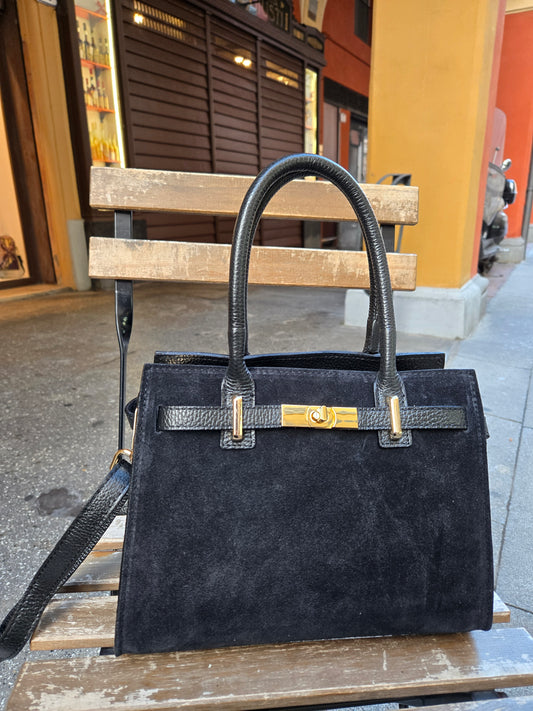 JACQUELINE MINI nero CAMOSCIO