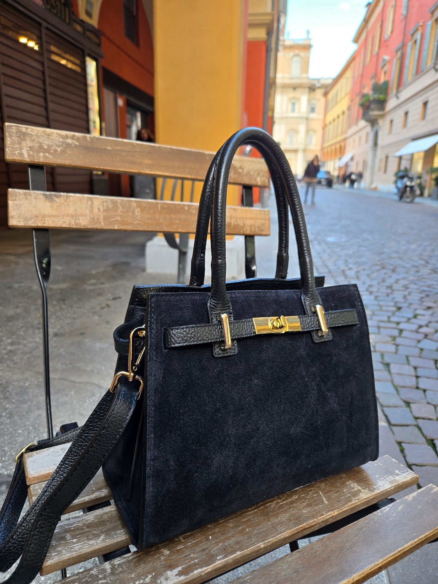 JACQUELINE MINI nero CAMOSCIO