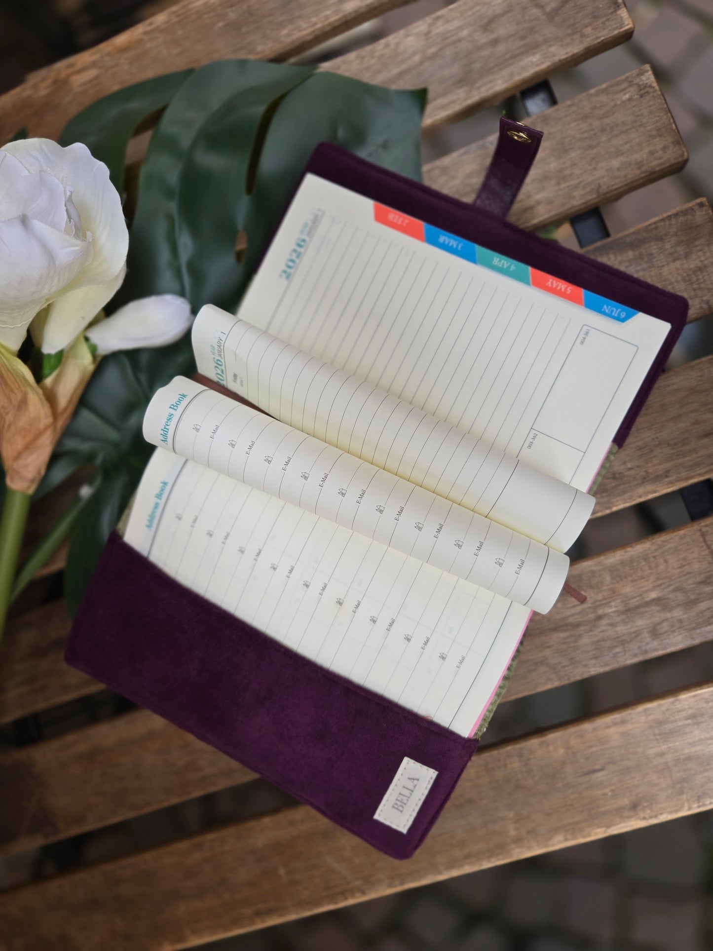 BELLA AGENDA melanzana  - AGENDA CON PORTA AGENDA