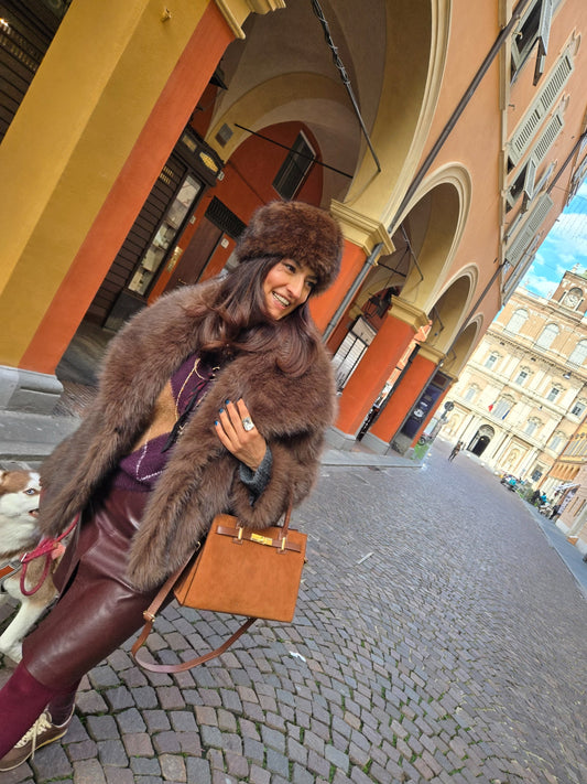 JACQUELINE MINI MARRONE CAMOSCIO