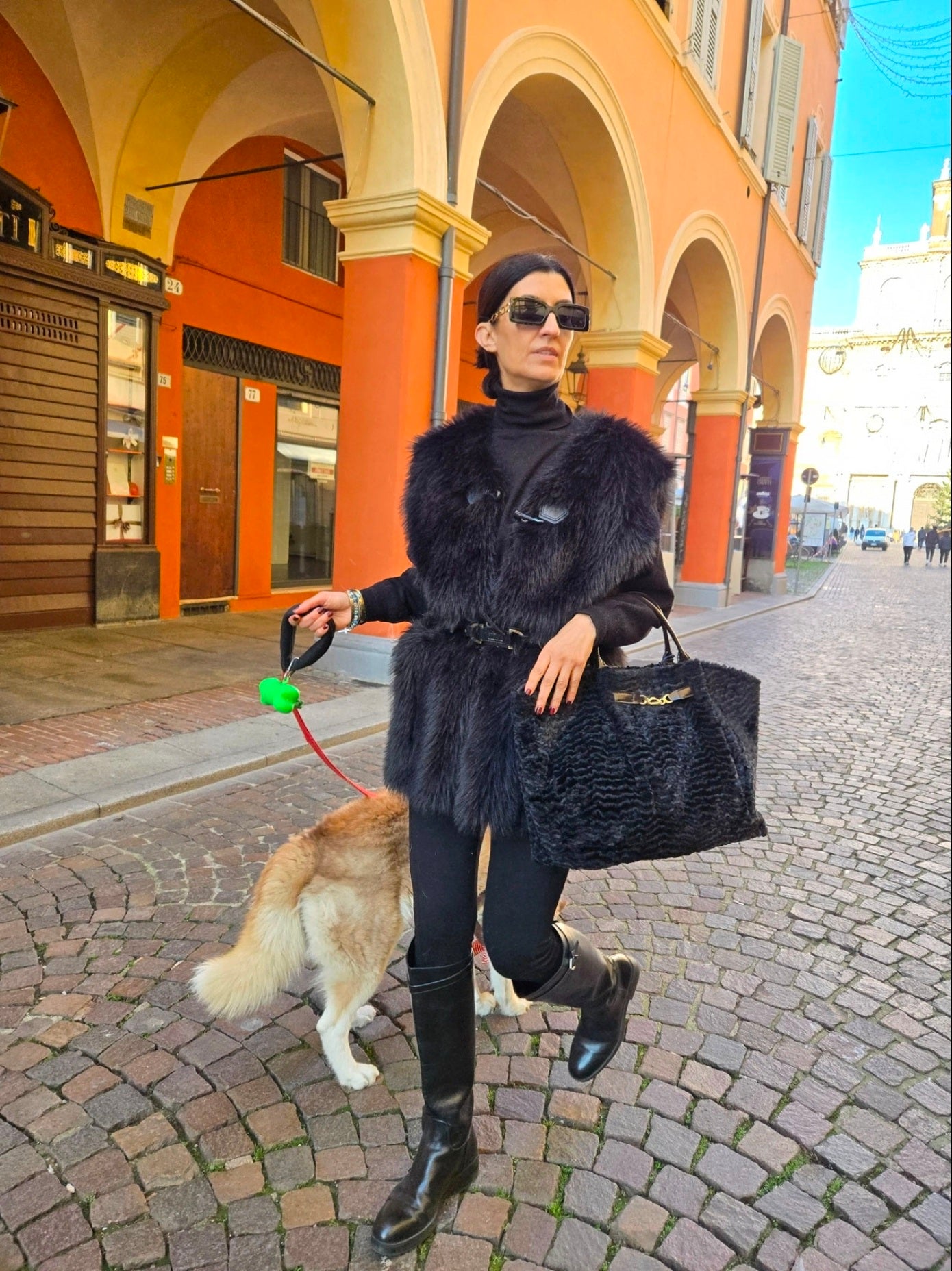 KATHERINE SIMIL ASTRAKAN NERO MAXI